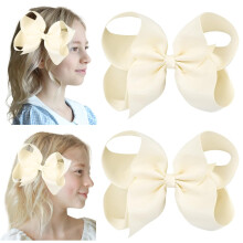 Hair Bows with Alligator Clips 6 Inch Grosgrain Ribbon 2