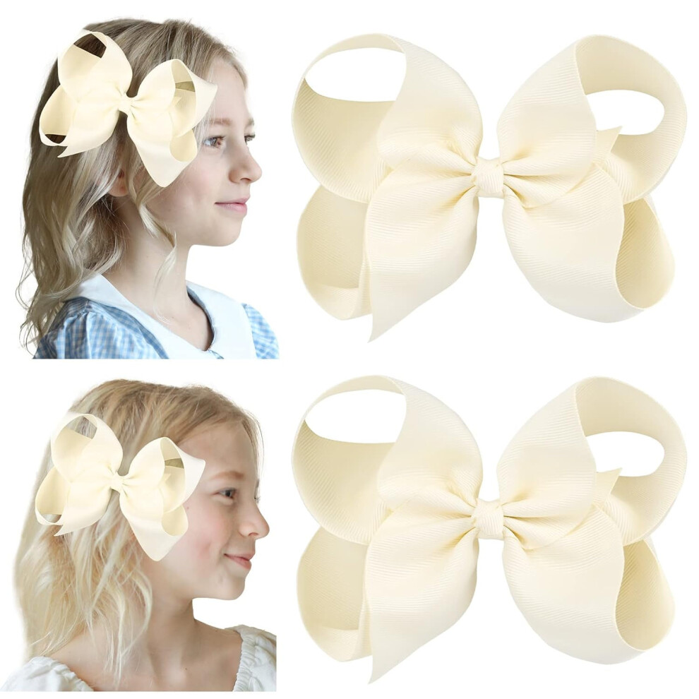 Hair Bows with Alligator Clips Solid Color 2PCS