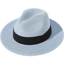 Women Wide Brim Straw Panama Roll up Hat Fedora Beach Sun Hat UPF50+