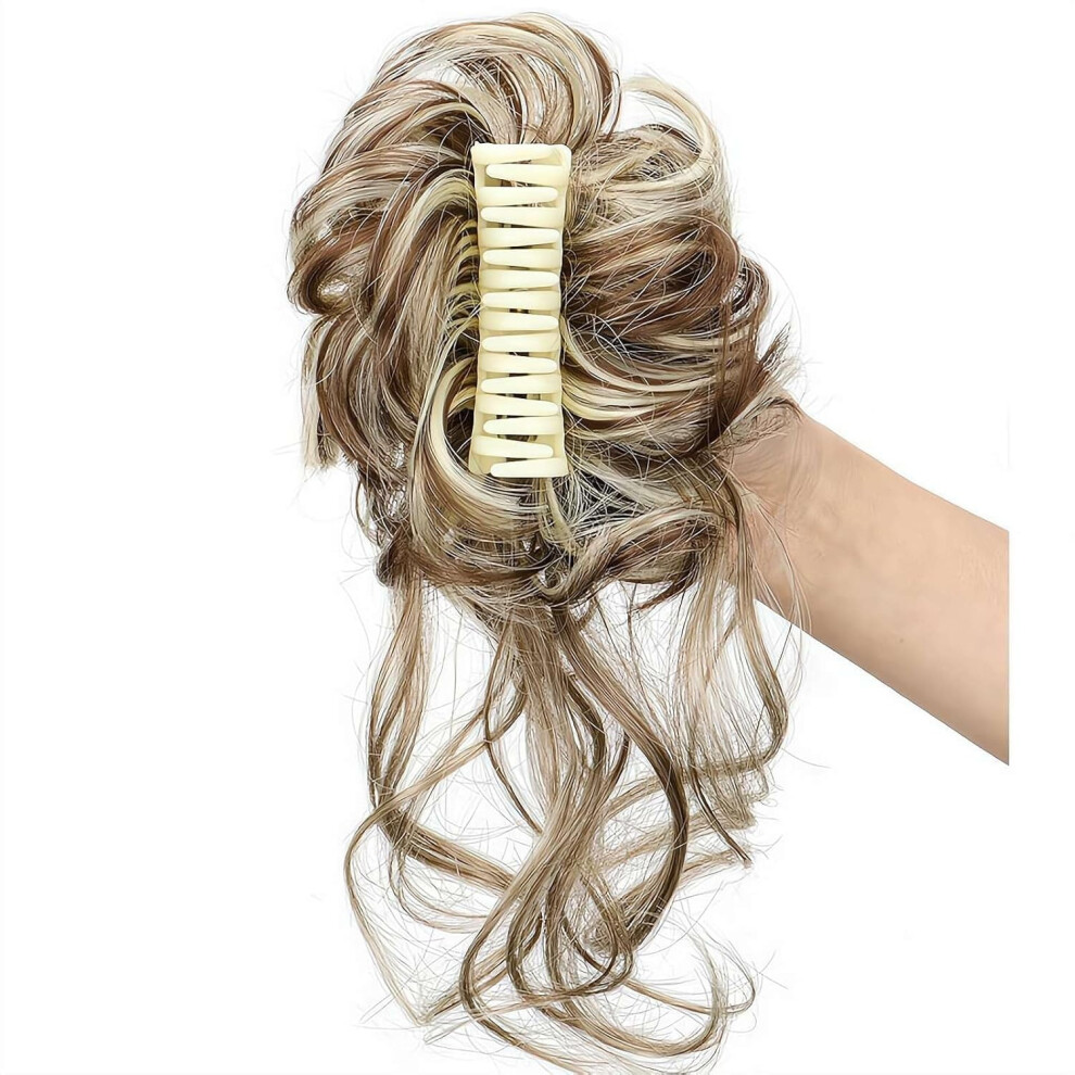 Wavy Curly Claw Clip Messy Bun Hair Extension 1 piece