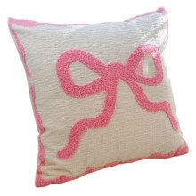 Plush Bunny Applique Pillow Cover 17.717.7 Inch