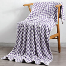 Velvet Bath Towel Checkerboard Grid 70x140cm
