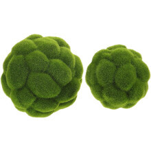 Lot de 2 boules de mousse verte décoratives, boules de mousse artificielle pour la décoration de table et les loisirs créatifs.