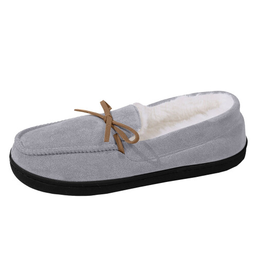 Pantufas mocassim femininas de camurça, quentinhas e macias, para uso interno e externo. 2