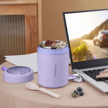 Heated Lunch Box, 304 Stainless Steel USB Electric Warming Food Container, Large Capacity Portable Bento, Purple Kitchen Utensils