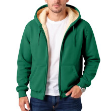 Veste à capuche épaisse doublée polaire pour homme, vêtement d'extérieur chaud et polyvalent, vert, XL