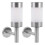 Solar Wall Light Durable Lamp Silver 2 pcs 1