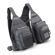 Fly Fishing Vest Grey Adjustable Multi-Pocket Trout Gear