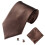 Men's solid color tuxedo suit set with tie, cufflinks, and 2