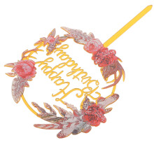 Multi Colorful Flower Acrylic Cupcake Topper for Birthday Party Decoration Perfect for Cakes and Desserts