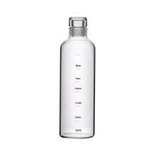 Transparante waterfles met tijdsaanduiding, 764 ml (26 oz) eenvoudige, moderne drinkfles voor kantoor, sportschool, wandelen, school, transparant