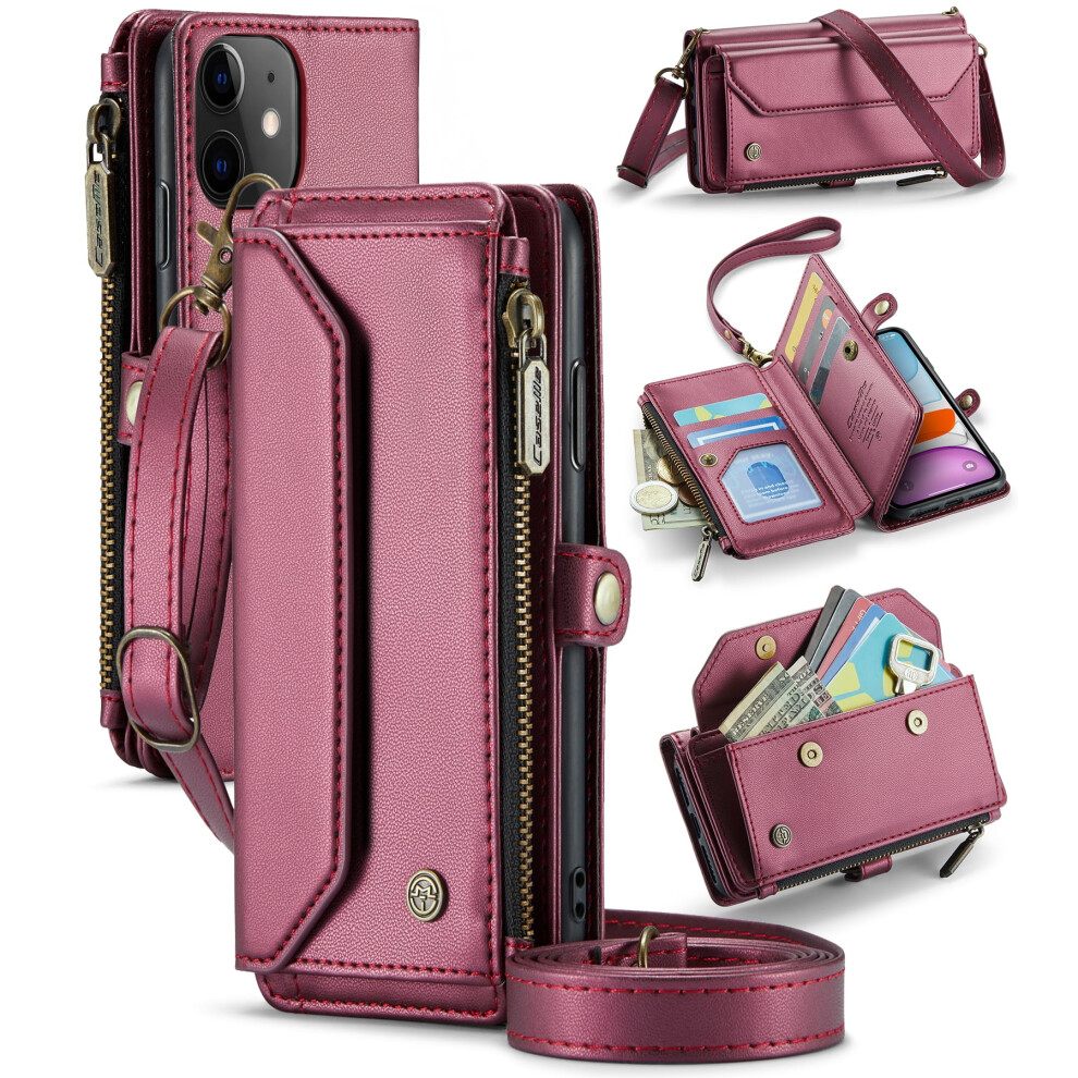 Caseme Leather Wallet Case For Iphone 11 6.1-Inch Wine Red 968604581755