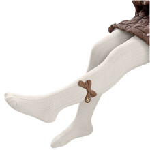 Girls' Winter Warm Elastic Tights for Kids 1-12 Years White