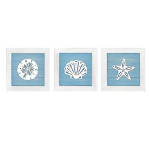 Blue Seashells and Starfish 3D Wall Art Coastal Decor