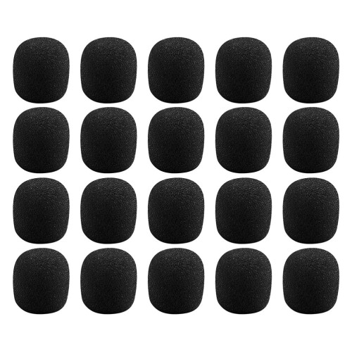 Black Mic Sponge Covers for Lapel Microphone 40 pcs