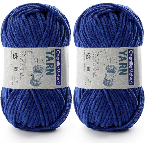 Chenille Yarn for Crocheting Soft Blankets 50g 60m
