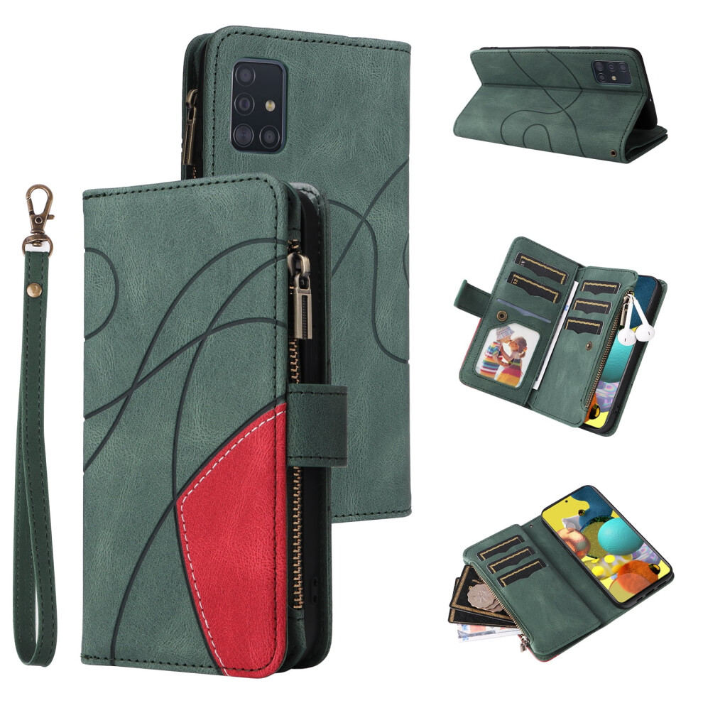 Samsung Galaxy A51 4G Wallet Case Pu Leather Folio Green 968604577628