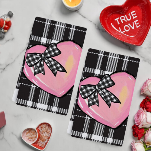 Valentine's Day Kitchen Towels Polyester 23.6x15.8 Inch