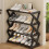 4-Tier Plastic Shoe Rack Black and White 6