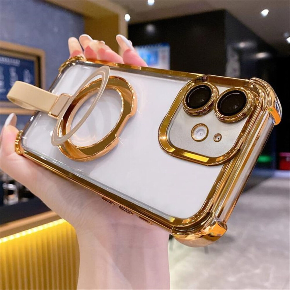 Iphone 12 Magsafe Case Transparent Crystal With Ring Stand 968604579394