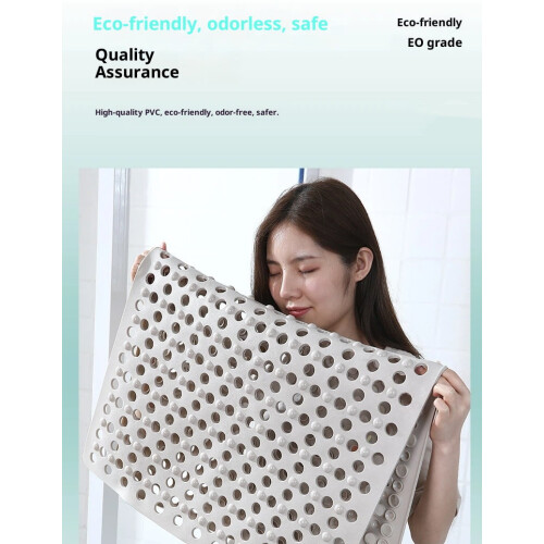Antislip badmat met afvoergaten, kaki 1
