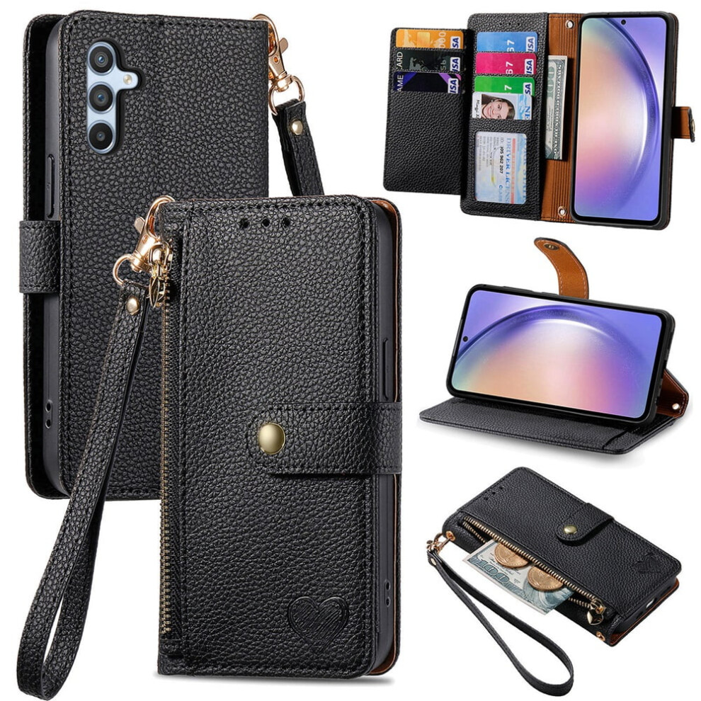 Samsung Galaxy A26 5G Leather Wallet Case Black 974856083879
