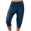 Women's Navy Harem Capri Pants High Waisted 2XL 1