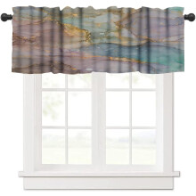 Marble Valance Curtains Purple Foil Texture 54x18 inch