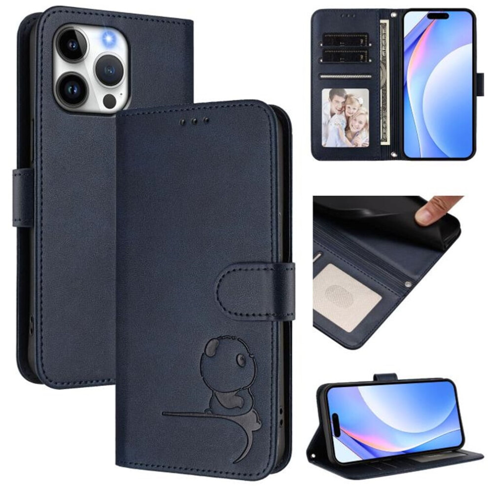 Litter Panda Leather Case For Iphone 16 Pro Max Blue 968604596193