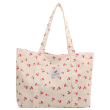 Roztomilá kabelka cez rameno s potlačou čerešní s veľkou kapacitou pre ženy (biela) Tote bag (B)