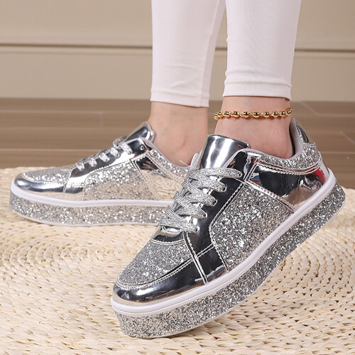 Damen-Laufschuhe, silber, Größe 7,5 1