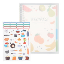 Blank Recipe Notebook 80 Pages with Stickers and Removable