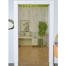 Glitter Fringe Door Curtain Silver Green 39x79 inch