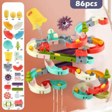 Toddler Bath Toys Set 86-Piece Water Slide for Ages 3-5