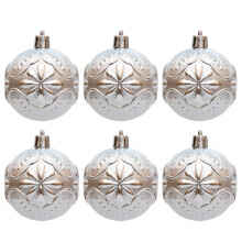 Vintage Shatterproof Snowflake Ornaments Silver 6PCS