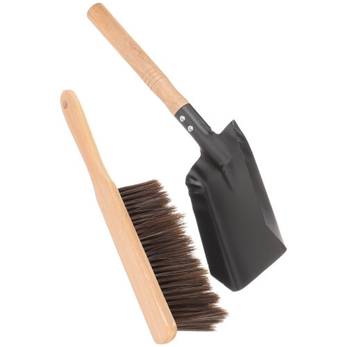 Fireplace Cleaning Set Metal Ash Dustpan Broom Scoop Scraper 2