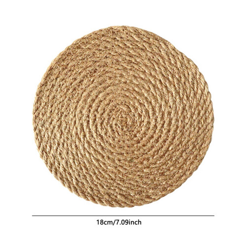 Modern Woven Round Placemat Heat-Resistant Jute Table Mat 2