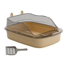 Cat Litter Pan Brown Anti-Splash 50x34x18cm