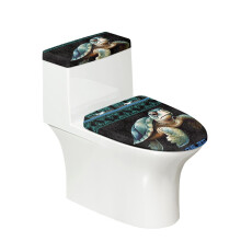 Conjunto de 2 Protetores de Assento Sanitário Aconchegantes com Estampa de Tartaruga, Capa Universal em Tecido de Poliéster com Ajuste Elástico,