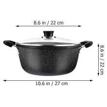Stockpot with Lid Nonstick Iron Soup Pot 6 Quart
