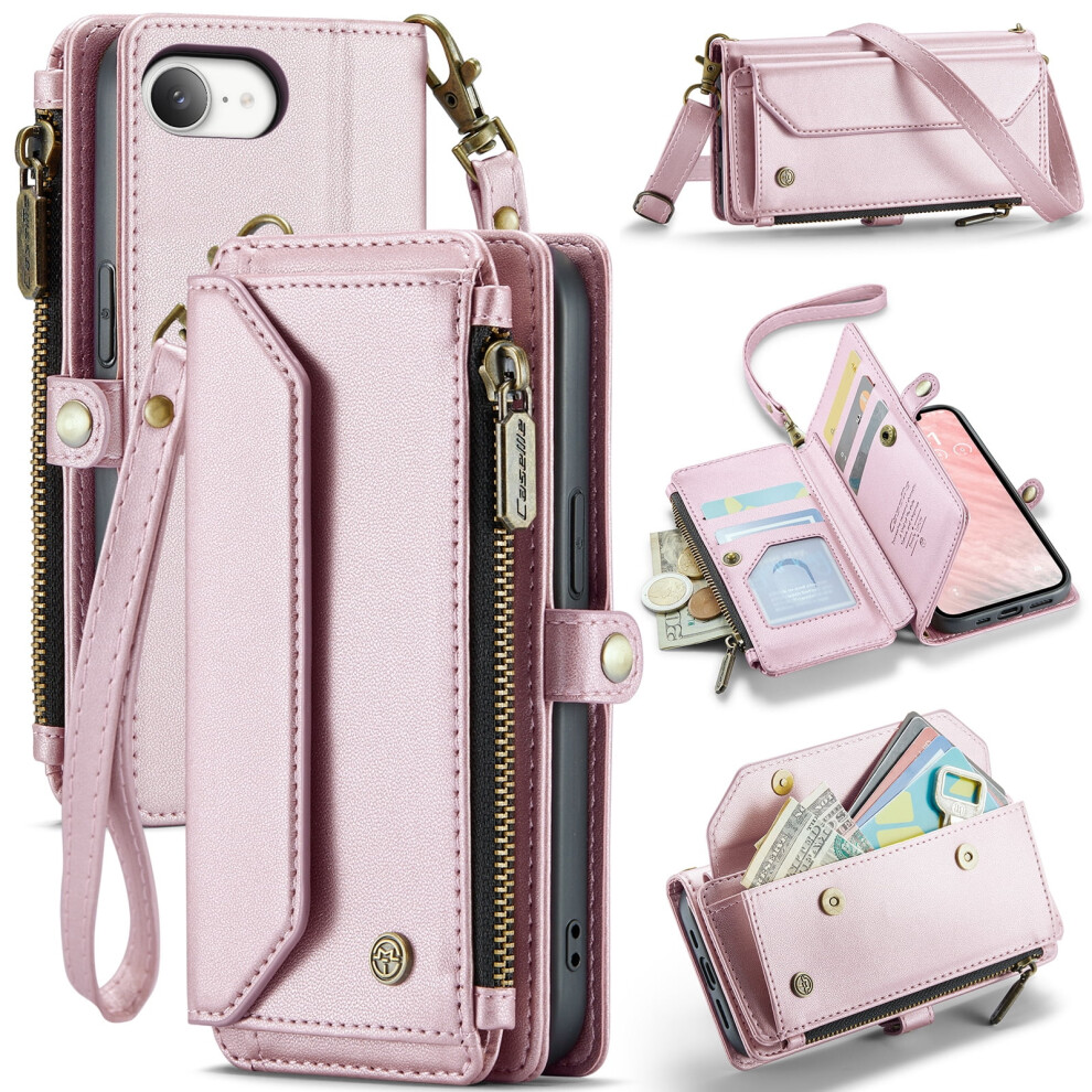 Caseme Leather Wallet Case For Iphone 16E 6.1-Inch Pink 968604584657