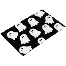 Tapis d'Halloween fantôme - Résistant, antidérapant, absorbant et facile à nettoyer - Lavable - Décoration de sol idéale pour une fête
