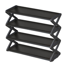 Étagère à chaussures étroite à 4 niveaux pour placard, entrée ou porte d'entrée – Organisateur autoportant pour enfants, tout-petits et