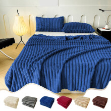Thickened Coral Fleece Blanket (71x79"), Solid Color Nap/Throw Blanket for Couch, Bed, Chair – Machine Washable