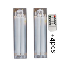 Flameless LED Taper Candles (2/4/6pcs), Remote & Timer, Realistic Flicker, Battery-Powered (Batteries Not Included), White/Beige, for