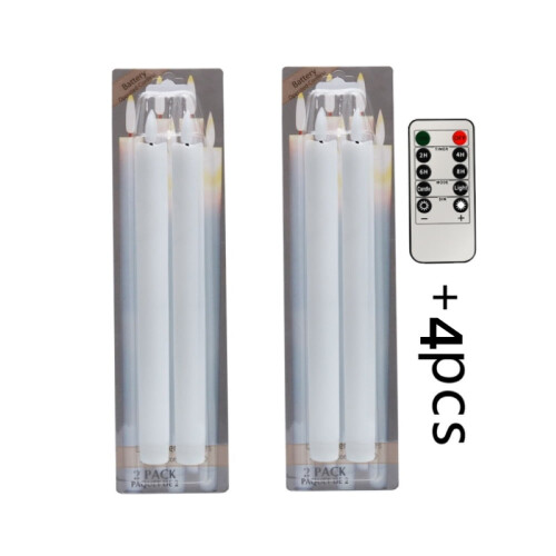 Flameless LED Taper Candles Remote Timer Battery Powered