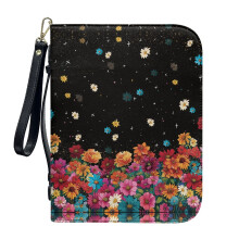 Vintage Floral PU Leather Bible Cover for Women & Men – Lightweight, Portable, with Detachable Wristlet Strap, XL, Compatible with Standard Bibles