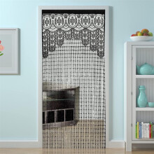 Macrame Lace Door Curtain Bohemian Black 3.2x6.56 ft