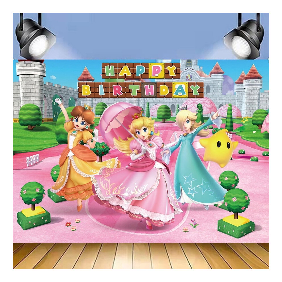 Princess Birthday Backdrop 59''35'' Peach 968604586118