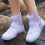 Silicone Overshoes Waterproof Boot Covers White Size L 1